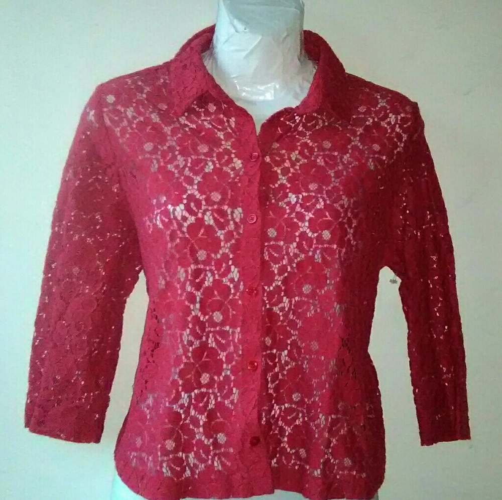 Cooperative Red Lace Top